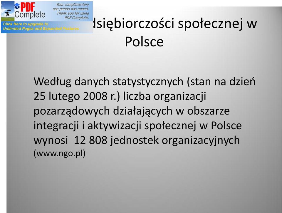 ) liczba organizacji pozarządowych działających w obszarze