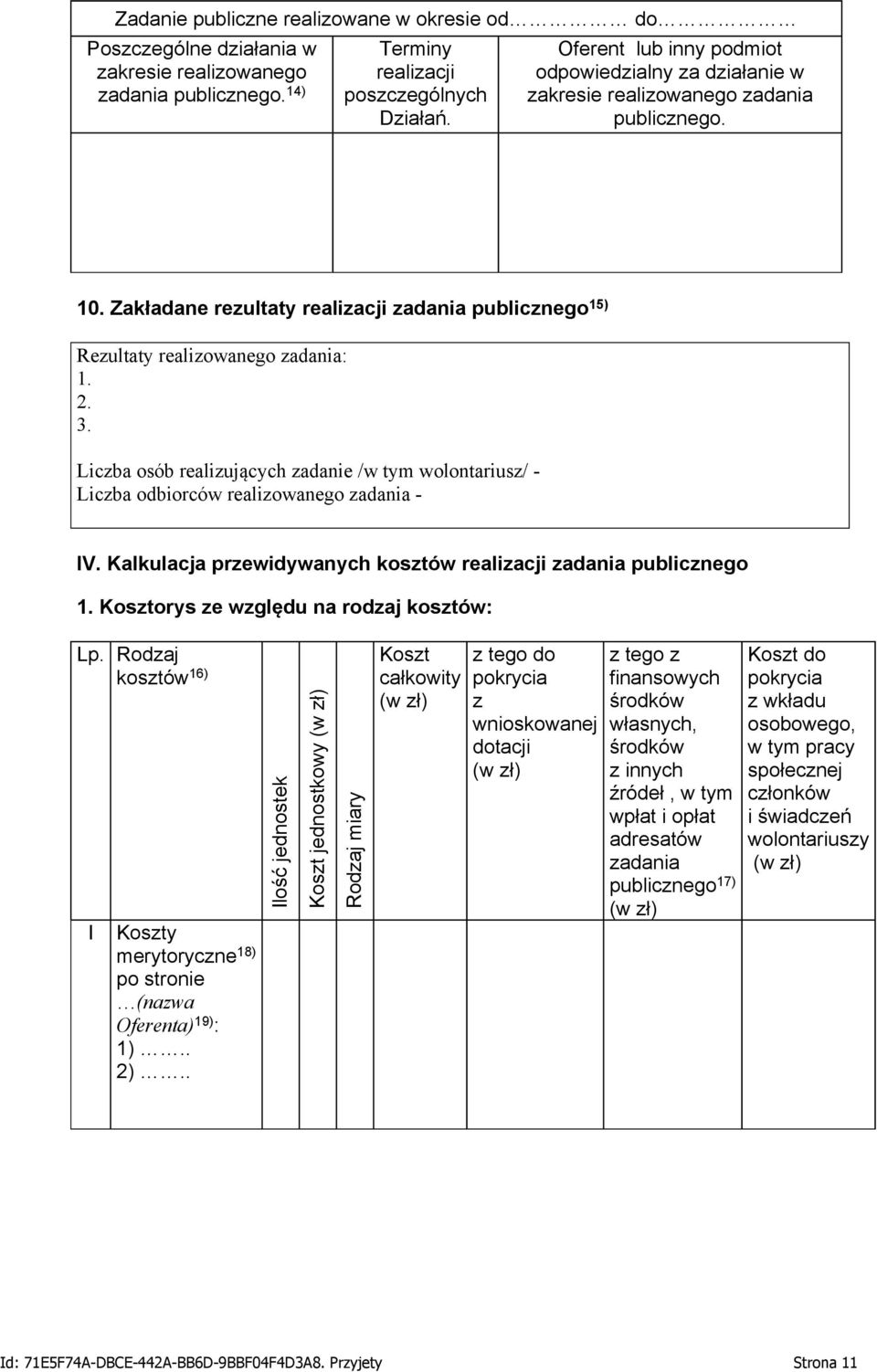 Liczba osób realizujących zadanie /w tym wolontariusz/ - Liczba odbiorców realizowanego zadania - IV. Kalkulacja przewidywanych kosztów realizacji zadania publicznego 1.