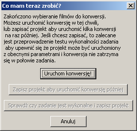 I to już w zasadzie wszystko przed rozpoczęciem konwersji. Wciskając Uruchom konwersje!