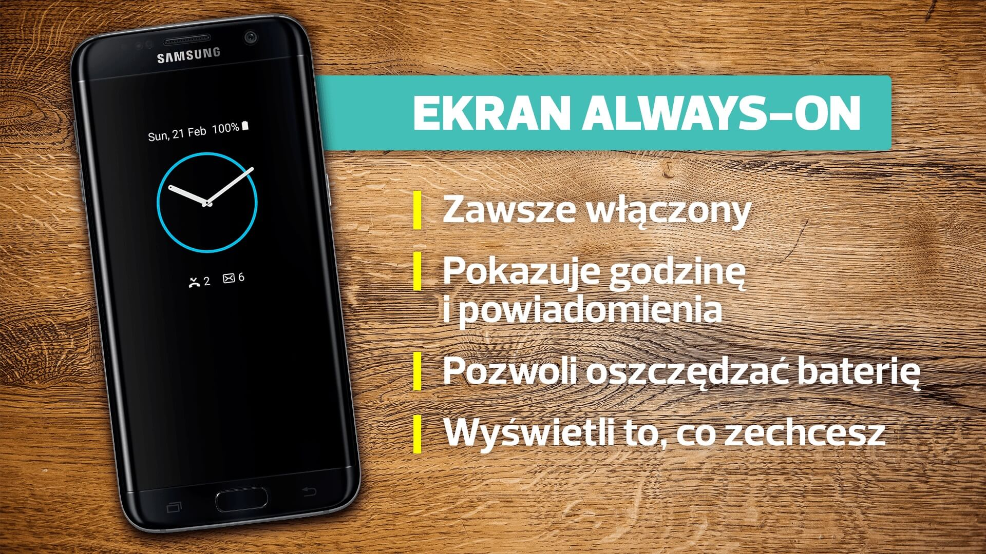 DZIEŃ 02 Na wygiętej krawędzi wyświetli do 10 skrótów oraz kilka narzędzi, np. małą linijkę. Ciekawy dodatek, ale i tak ta wygięta krawędź najlepiej sprawdza się w roli lampki nocnej z zegarkiem.