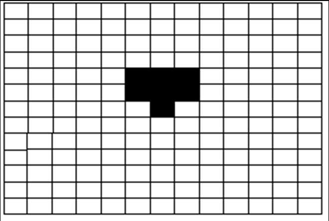 Przykład (gra w życie) Rozpatrzmy następujące reguły przejścia : komórka pozostaje w stanie 1 (czarnym), jeśli ma dwóch lub trzech czarnych sąsiadów