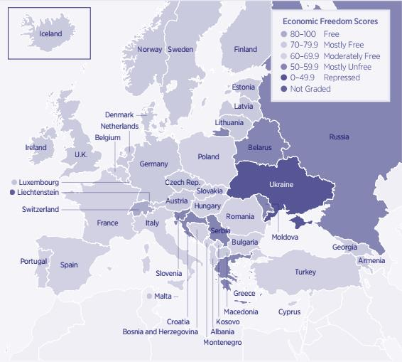 Europa Średni wynik dla Europy: 68,0