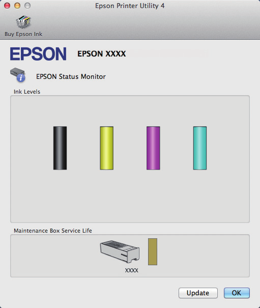 Rozwiązywanie problemów z drukowaniem B Kliknij ikonę EPSON Status Monitor. Wyświetlone zostanie okno dialogowe EPSON Status Monitor.