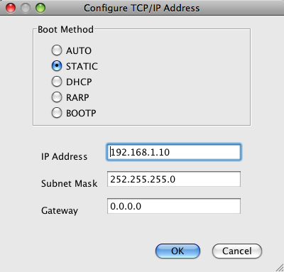 Konfigurowanie urządzenia do połączenia sieciowego za pomocą przewodu Ethernet (Dostępne dla modeli DCP) d Wybierz opcję STATIC z menu Metoda startu (Boot Method).