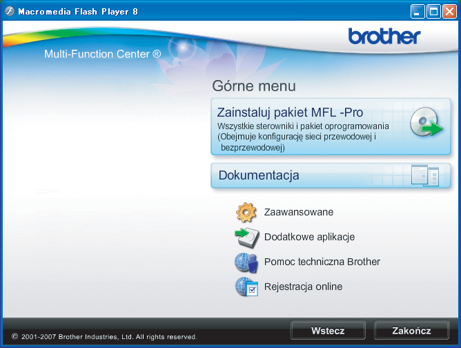 Konfiguracja sieci bezprzewodowej w systemie Windows za pomocą instalatora Brother (Dostępne dla modeli DCP) Konfiguracja w trybie Ad-hoc 4 Przed przystąpieniem do konfigurowania ustawień sieci