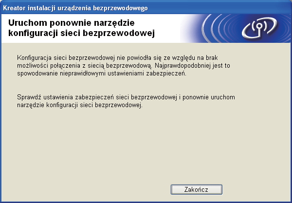 Konfiguracja sieci bezprzewodowej w systemie Windows za pomocą instalatora Brother (Dostępne dla modeli DCP) p Sprawdź wydrukowaną stronę konfiguracji sieci.