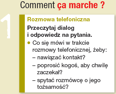 Po sprawdzeniu zrozumienia dialogu przez uczniów, wskazana jest konceptualizacja gatunku interakcyjnego, jakim jest rozmowa przez telefon.