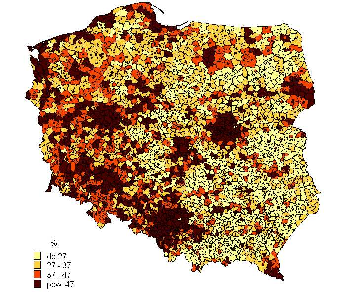 Udział dochodów w własnych w w dochodach