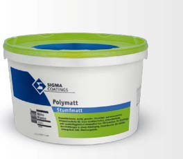 Sigma Polymatt farba lateksowa do wnętrz głęboki mat Superlatex Classic Antyrefleksyjność w najlepszym wydaniu odporna na szorowanie (klasa wg EN 13300 najwyższa siła krycia głęboki mat wysoka