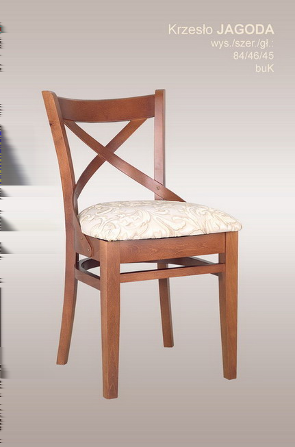 Specyfikacja krzeseł 1. Krzesło tapicerowane (wzór wg załączonych zdjęć) 12 sztuk - Materiał drewno bukowe.