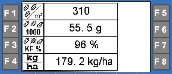 6.1 Przeliczanie ziaren/m² na kg/ha W menu próby wysiewu żądana ilość wysiewu musi być wprowadzona w kg/ha.