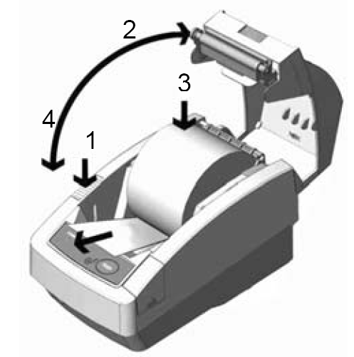ZAKŁADANIE PAPIERU W drukarce EP-60 stosowany jest papier termiczny o zewnętrznym nawoju. Parametry papieru jaki powinien być używany są w specyfikacji drukarki.