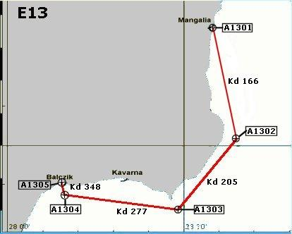 1.3 Mangalia - Bałczik Etap I Stambuł Trasa: 3. Mangalia - Bałczik Odległ.