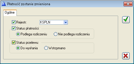 Rys. 9.101 Seryjne zmiany na płatnościach W oknie Płatności możliwa jest również zmiana podmiotu.