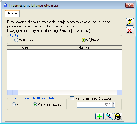 przeniesienia. Podobnie jak w przypadku przeniesienia planu kont, możliwe będzie doimportowanie do bilansu otwarcia kont nieprzeniesionych wcześniej.