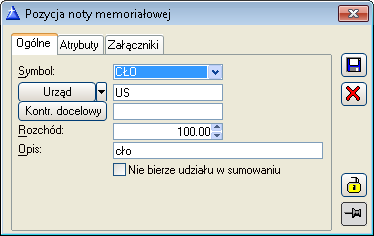 W aktywnym oknie należy określić podmiot oraz kwotę rozchodu lub przychodu, a następnie zatwierdzić dane przyciskiem: zatwierdzona. [Zapisz zmiany]. W ten sam sposób cała nota zostanie Rys. 9.