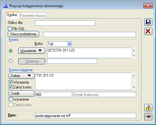 Rys. 9.239 Pozycja księgowania okresowego.