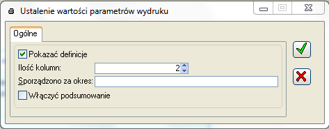 9.14.7.6 Wpływ parametru: Bufor, na prezentacje danych w zestawieniu księgowym Wartość parametru bufor ustawia się w nagłówku zestawienia księgowego, w definicji pozycji oraz w szablonie.