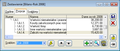 z rozwiniętej listy zestawień wybrać przeznaczone do obliczenia zestawienie. Zostanie wówczas otworzone okno: Zestawienie (Rys. 9.266). Rys. 9.266 Zestawienia.