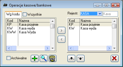 9.5.3.1 Opis okna głównego Okno: Operacje kasowe/bankowe, jest dostępne z menu: Kasa/Bank. Okno można otworzyć również z poziomu modułu: Administrator, menu: Firma. Rys. 9.62 Operacje kasowe/bankowe.