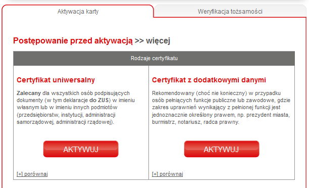 Jeżeli dokonujemy aktywacji karty kryptograficznej w Punkcie Rejestracji / Punkcie Partnerskim musimy przygotować wszystkie dokumenty niezbędne do wydania certyfikatu kwalifikowanego.