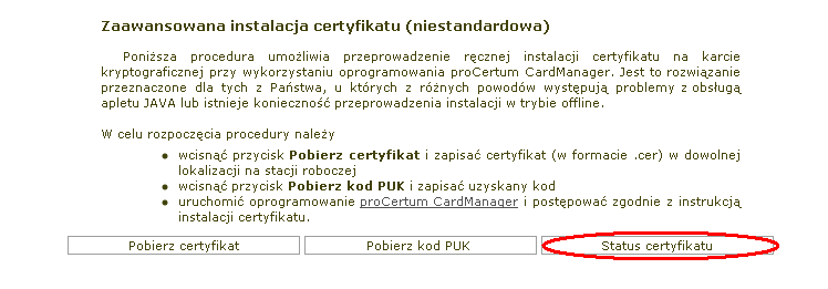 Rysunek 51: procertum CardManager - Wczytanie certyfikatu. 5. Wskaż plik.