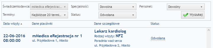 20 5.3. Moje rezerwacje Aby zobaczyć zarezerwowane przez użytkownika terminy, należy otworzyć Moje rezerwacje z menu Moje konto.