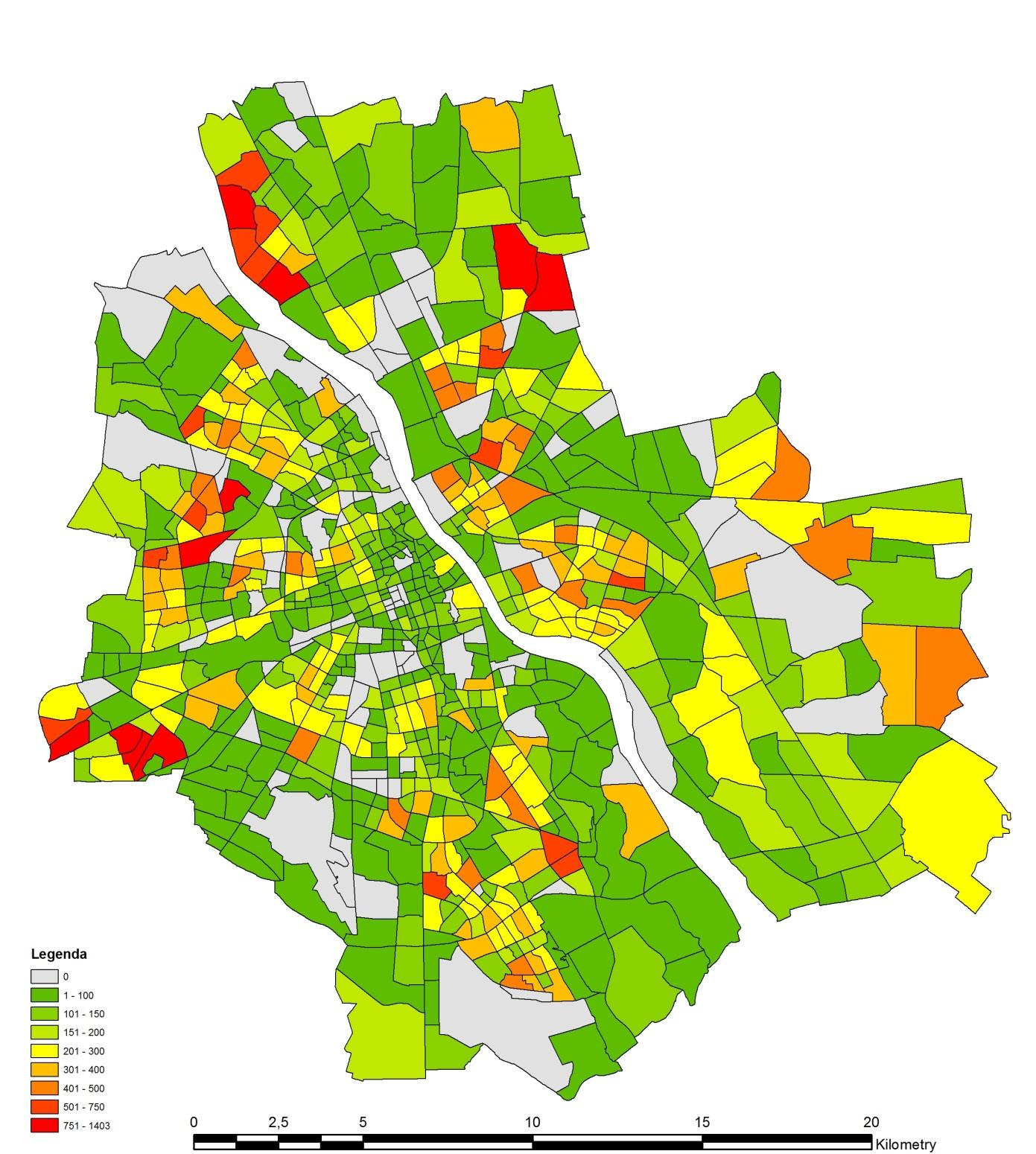 Rysunek 2-5 Rozmieszczenie mieszkańców w