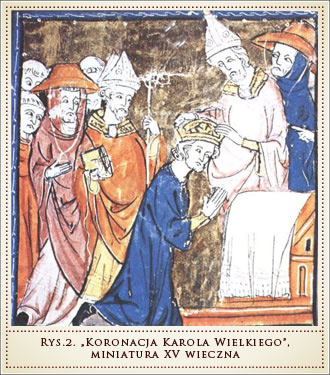 że papież koronował patrycjusza Rzymian nie na cesarza rzymskiego, lecz na cesarza Rzymian (Imperator Romanorum), co rodziło nowy stan: aktem tym papież, spadkobierca tradycji Imperium Rzymskiego na