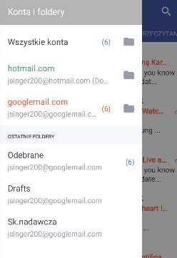 138 E-mail E-mail Sprawdzanie poczty Aplikacja Poczta to miejsce, gdzie można czytać, wysyłać i organizować wiadomości e-mail z jednego lub kilku kont e-mail skonfigurowanych w telefonie HTC 10