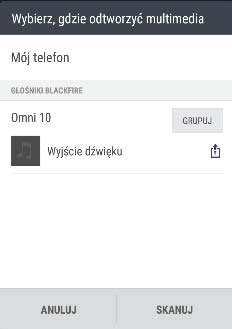 157 Udostępnianie w sieci bezprzewodowej 4. Rozpocznij odtwarzanie muzyki w aplikacji muzycznej. Muzyka zostanie odtworzona przez wybrany głośnik. 5.