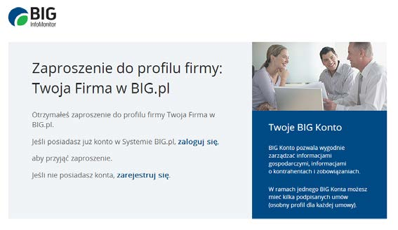 Instrukcja Użytkownika System BIG.pl Strona 24 z 170 Na podany adres email wysłana zostanie wiadomość zawierająca zaproszenie nowego Użytkownika do Systemu BIG.