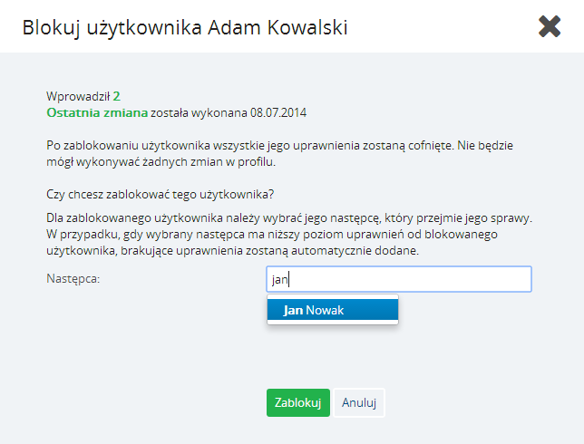 Instrukcja Użytkownika System BIG.pl Strona 36 z 170 Po wybraniu opcji Użytkowników profilu System zaprezentuje listę Użytkowników przypisanych do danej umowy.