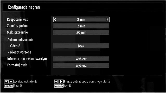 Timery Aby wyświetlić timery, proszę nacisnąć przycisk MENU i wybrać ikonkę ustawień, używając przycisku lub. Proszę nacisnąć przycisk OK, aby wejść do menu listy kanałów.