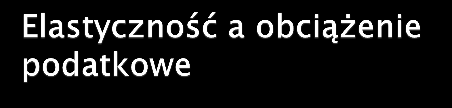 Więc, jak jest dzielony podatek? Ciężar podatku dotyka bardziej mniej elastyczną stronę rynku!