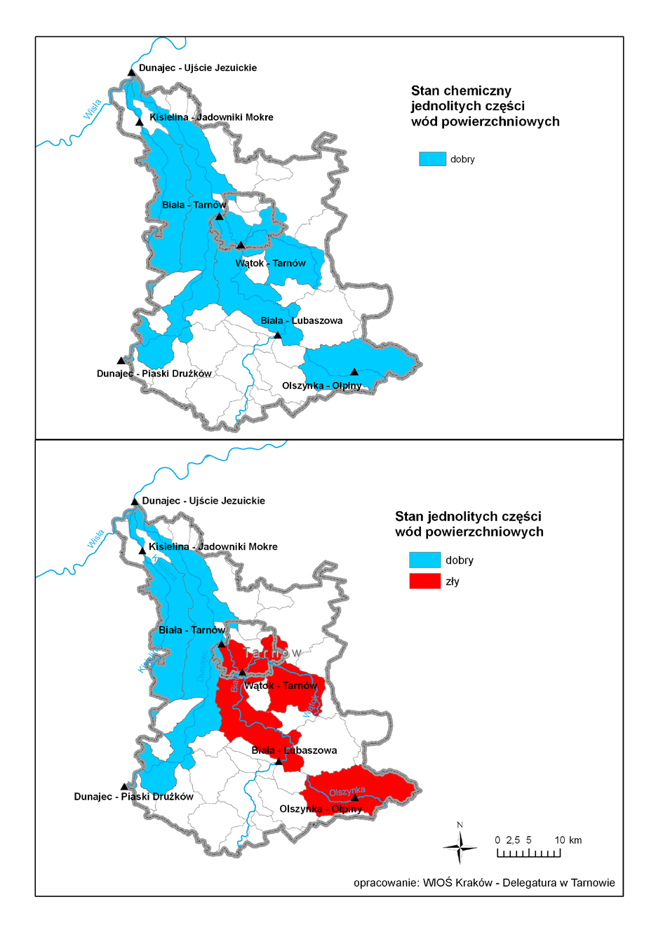 Mapa. Ocena stanu chemicznego oraz ocena stanu