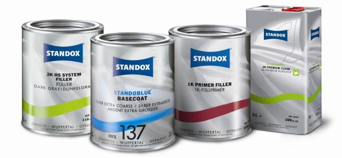 2.0 Zatwierdzone systemy lakiernicze Standox Standox Podłoża sztywne (stal i aluminium): Standox Normy CARB SCM i OTC dla stanu Kalifornia 3,5 funta/gal, 420g/l; 2,1 funta/gal, 250g/l Standocryl 2K