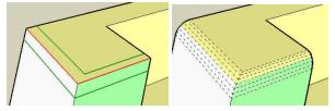 ROUNDCORNER 3D-Rounding of Edges and Corners 1. Wstęp Komenda RoundCorner powoduje zaokrąglanie krawędzi i rogów obiektów 3D wzdłuż profili 2D poprzez definiowanie łuku okręgu.