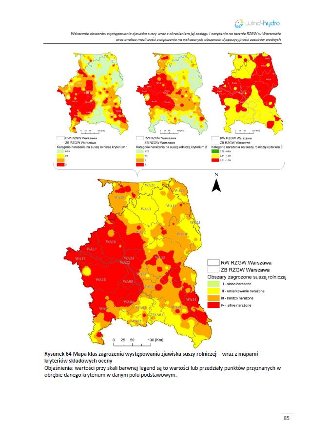 Powyższa mapa przedstawia dowody na to, że wnioskowany obszar jest bardzo narażony na zagrożenia występowania zjawiska suszy