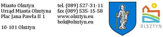 Projekt umowy UMOWA nr zawarta w Olsztynie, w dniu roku, pomiędzy: Gminą Olsztyn, z siedzibą w Olsztynie, Plac Jana Pawła II 1, 10-101 Olsztyn, reprezentowaną przez Pana Piotra Grzymowicza -