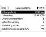 Wskaźniki i przyrządy 81 Spryskiwacz tylnej szyby jest wyłączany, gdy poziom płynu do spryskiwaczy jest niski. Temperatura zewnętrzna o oblodzonej jezdni.