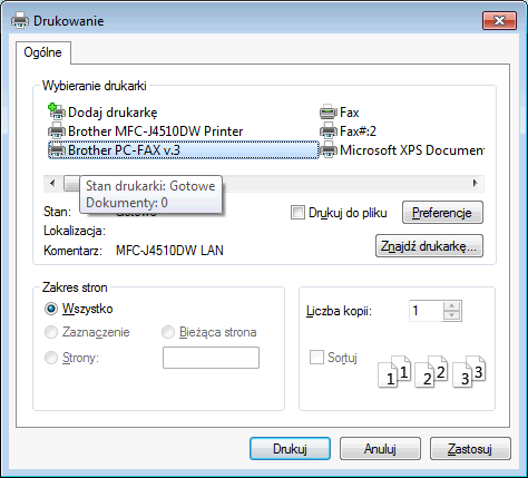 5 Oprogramowanie Brother PC-FAX (w przypadku modeli MFC) Wysyłanie faksów za pomocą programu PC-FAX Funkcja Brother PC-FAX umożliwia przesyłanie za pomocą komputera pliku dokumentu z aplikacji w