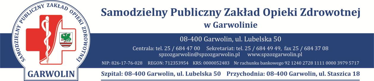 Pismo: OZP/16/2016/1 Garwolin, dnia 2017-01-16 O D P O W I E D Z I na zapytania w sprawie SIWZ Szanowni Państwo, Uprzejmie informujemy, iż do Zamawiającego wpłynęły prośby o wyjaśnienie zapisu