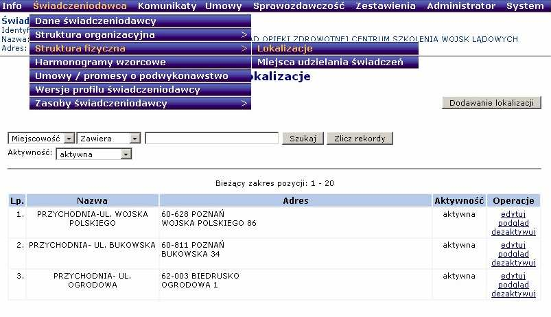 Wybierając opcję Uzupełnij operator uzyska dostęp do opcji: Wyłączenia zgodności z harmonogramem komórki ( a w przypadku jej wyłączenia) Wskazania nowego harmonogramu pracy dla wprowadzanego profilu