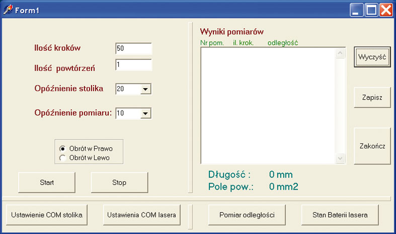 68 Mariusz Młynarczuk Zasadnicza część programu przeznaczona jest do obsługi stolika obrotowego. W programie tym istnieje możliwość wyboru (patrz rys.