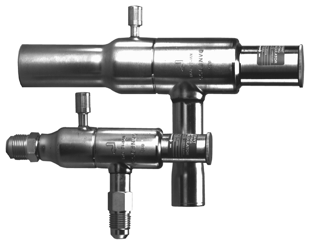 Regulator ciśnienia parowania typu KVP Wprowadzenie Charakterystyka Atesty KVP jest montowany w przewodzie ssawnym, za parownikiem i używany do: 1.