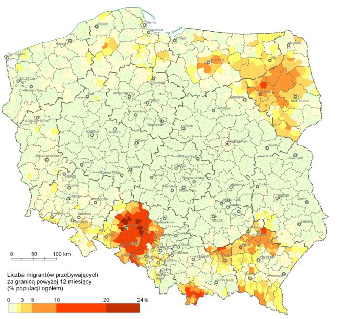 1. Bardzo duże zróżnicowania (skala od ok. 12 do 46%) 2.