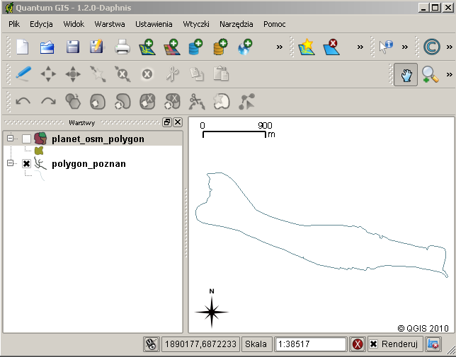 Rozdzielanie obiektów (ST_Boundary) INSERT INTO polygon_poznan(name,way) VALUES ('obwód Jeziora