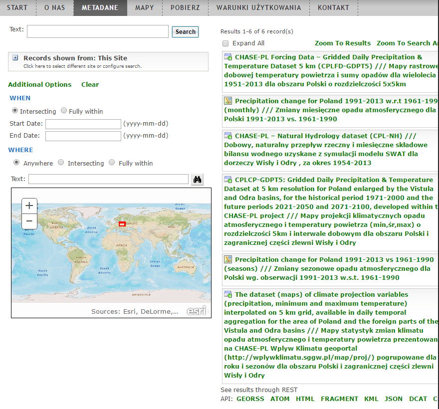 Rys. 2 Wyszukiwarka metadanych 2.