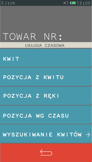 7.7 Usługa czasowa Instrukcja obsługi kasy ELZAB K10 Możliwa jest sprzedaż usług naliczanych co pewien okres i dodatkowo ze zmieniającą się w tym czasie ceną.